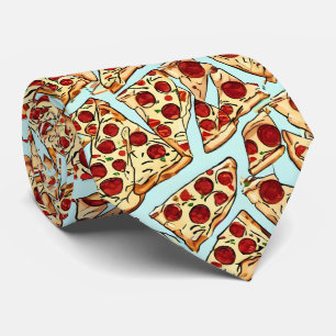 Gravata Pizza Azul Ligeira Coluna
