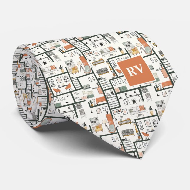 Gravata Plano de Chão da Casa de Design Interior (Rolled)