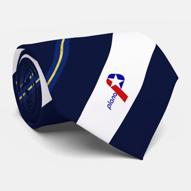 Gravata Plano (Texas), bandeira da cidade, Neck Tie (Rolled)