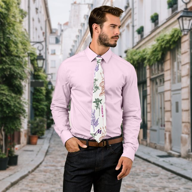 Gravata Plantas Botânicas Vintage Vibes Personalizam Inici (Criador carregado)