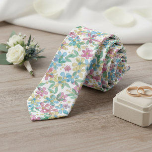 Gravata Playful Classy Com Padrão Floral Retro