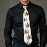 Gravata Playful lettering Christmas trees minimalist tie<br><div class="desc">✅ For matching items search #37L in my collections ✅ Celebrate the holidays in style with this watercolor Christmas trees and leopard print tie. Featuring minimalist designs, earthy green and gold tones, hand-drawn elements, and playful lettering, it’s perfect as a personalized gift for him. Elegant, festive, and customizable, this tie...</div>