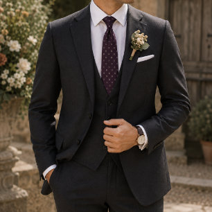 Gravata Plum Noir Patrimônio Micro Jacquard Luxo Silencios