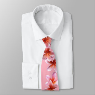 Gravata Plumeria Rosa Frangipani Unisex