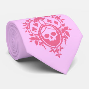 Gravata Pó cor-de-rosa com colite ao pescoço do crânio e d