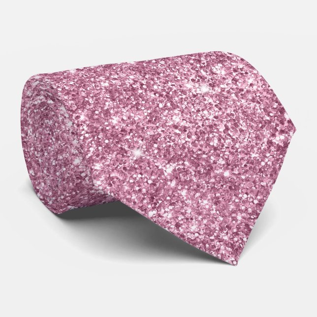 Gravata Pó Rosa Luxuoso Brilhante e Empoeirado (Rolled)