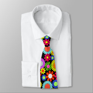 Gravata Poder floral hippie da primavera retrô