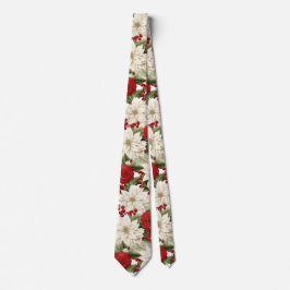 Gravata Poinsettia de Natal – Design Floral de Feriado