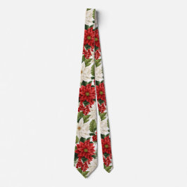 Gravata Poinsettia de Natal – Design Floral de Feriado