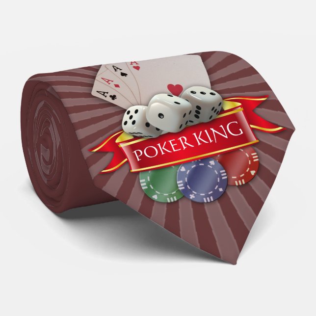 Gravata Poker Mania - Cartões, Dispositivos, Chips (Rolled)