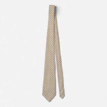 Polkadots brancos Khaki Brown Tie Barato Elegante