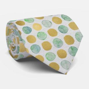 Gravata Polkadots-teal-gold
