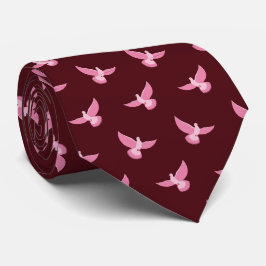 Gravata Pombo-rosa-bonito em padrão vermelho-sem-costura