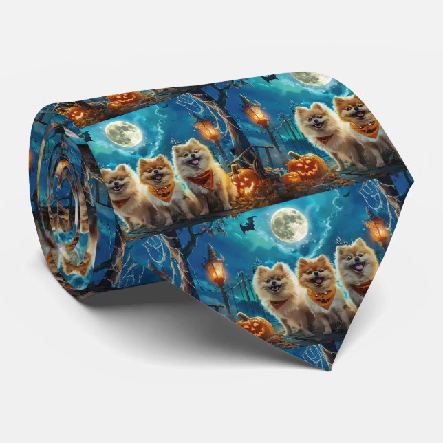 Gravata Pomerânia Halloween Assustador (Rolled)