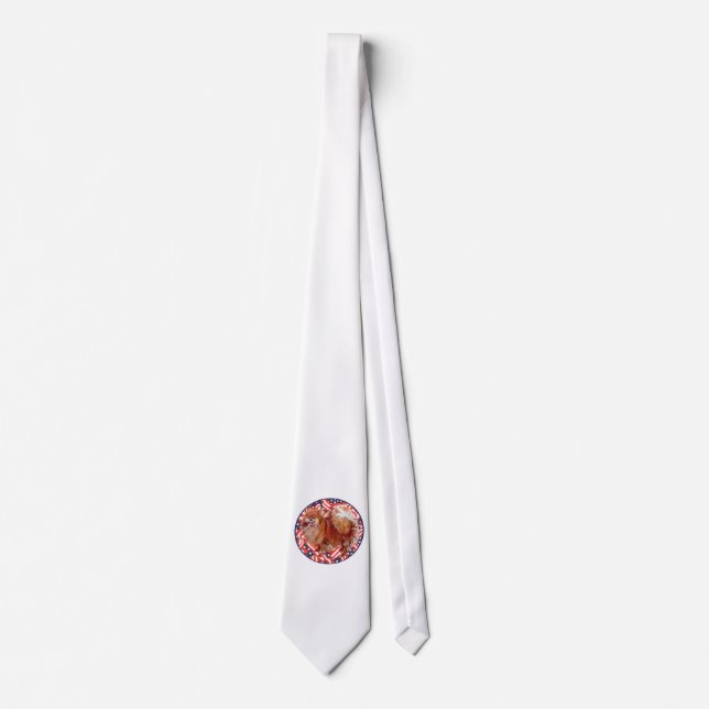 Gravata Pomerânia Vermelho Branco & Azul (Frente)