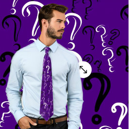 Gravata Ponto de interrogação afligido: branco, preto, ind