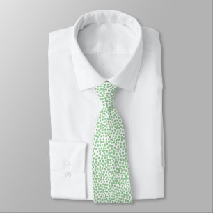 Gravata Pontos aleatórios - Verde esmaecido em branco