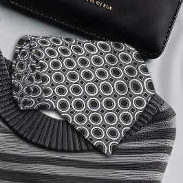 Gravata Pontos brancos no padrão geométrico preto