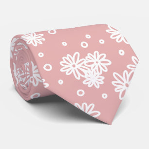 Gravata Pontos e Visitas - Rosa e Branco