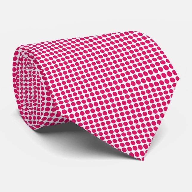 Gravata Pontos Polka Brancos Vermelhos (Rolled)