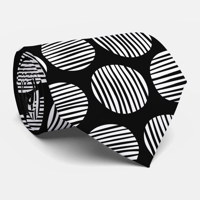 Gravata Pontos Vinculados 190917 - Branco sobre Preto (Rolled)