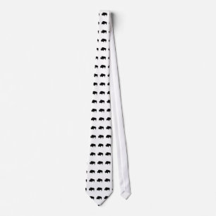 Gravata Pop Art Black & White Buffalo Silhouk Tie