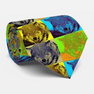 Gravata Pop Art Cinza Wolf