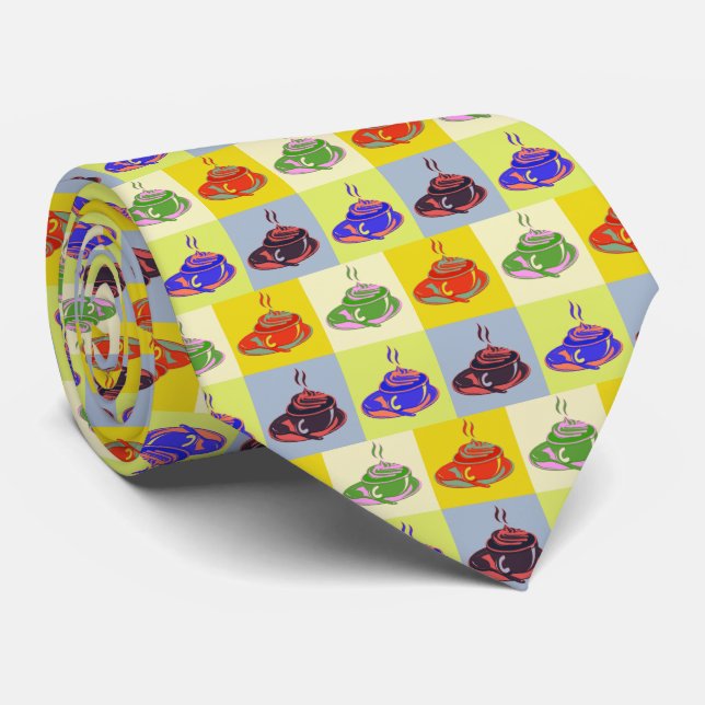 Gravata Pop Art Coffee Tie (Rolled)