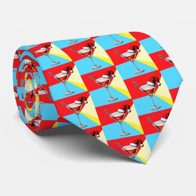 Gravata PopArt Papais noeis Martini (Rolled)