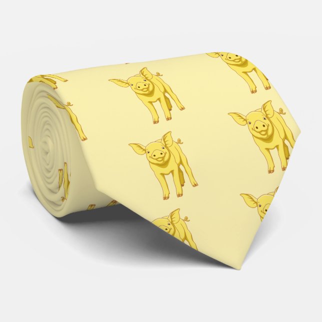 Gravata Porco Amarelo Dia 17 de julho (Rolled)