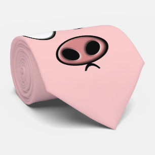 Gravata Porco cor-de-rosa