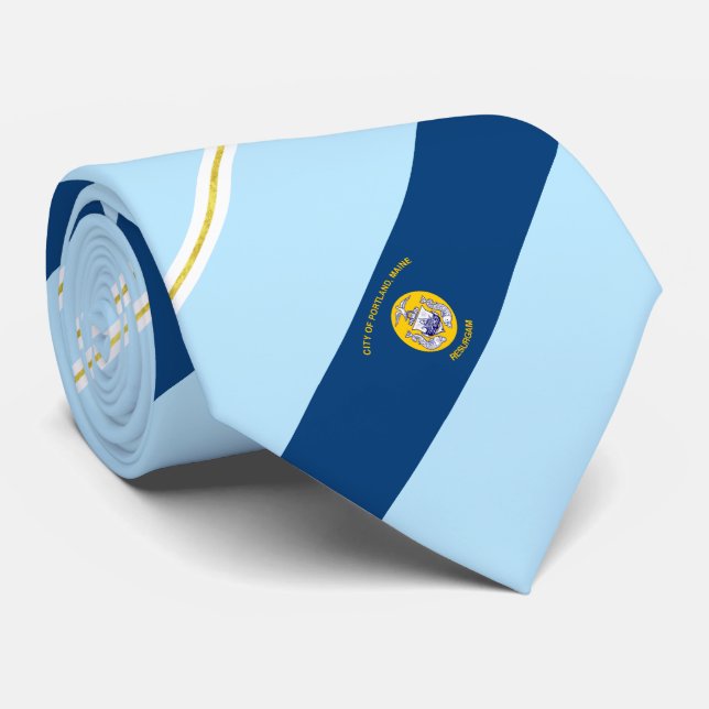 Gravata Portland (Maine), bandeira da cidade, Neck Tie (Rolled)
