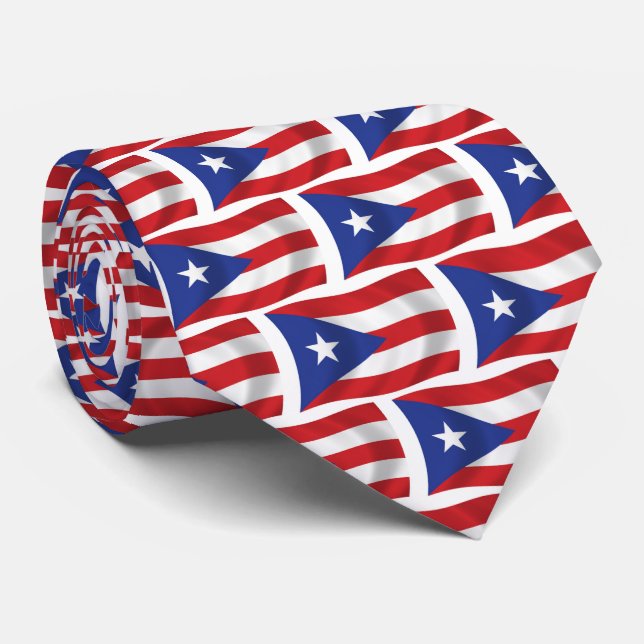 Gravata Porto Rico Flag Tie (Rolled)