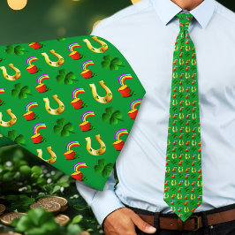 Gravata Pote Irlandês Lucky de Ferradura Dourada