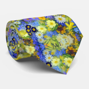 Gravata Prado de flor selvagem em aquarela Adicionar suas 