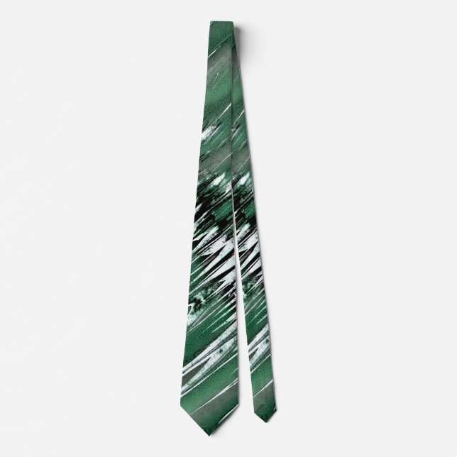 Gravata Prata Verde e Preto Sharp (Frente)