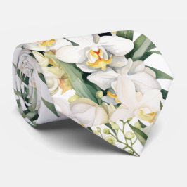 Gravata Premier White Orchids Formal de Gola Afiad