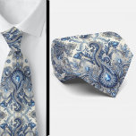 Gravata Premium Blue and White Diamond Paisley Neck Tie<br><div class="desc">Vintage Boho Elegance with Sparkling Detail Add a touch of refined vintage boho style to your formal attire with this Blue and White Paisley Jacquard Faux Silk Neck Tie featuring Faux Diamond Accents. Perfect for grooms, groomsmen, and guests with a flair for bohemian-inspired elegance, this tie combines timeless color contrast...</div>
