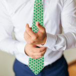 Gravata Preppy Green and Pink Wedding Gingham Pickleball<br><div class="desc">Perfect for weddings and showers with a pickleball theme. This necktie features illustrations of heart-shaped pickleball paddles in green and pink pickleballs set against a white and green gingham background.</div>