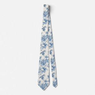 Gravata Presente Azul Claro Porcelana Floral para Noivos e