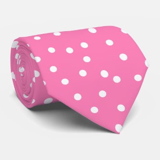Gravata Presente Chic Rosa Branco Bolinhas para o Noivo