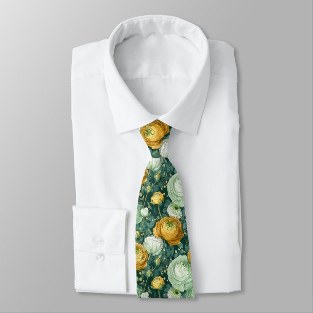 Gravata Presente Clássico de Natal para Homens Ranunculus  (Amarrado)
