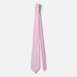 Gravata Presente de casamento xadrez rosa e branco elegant