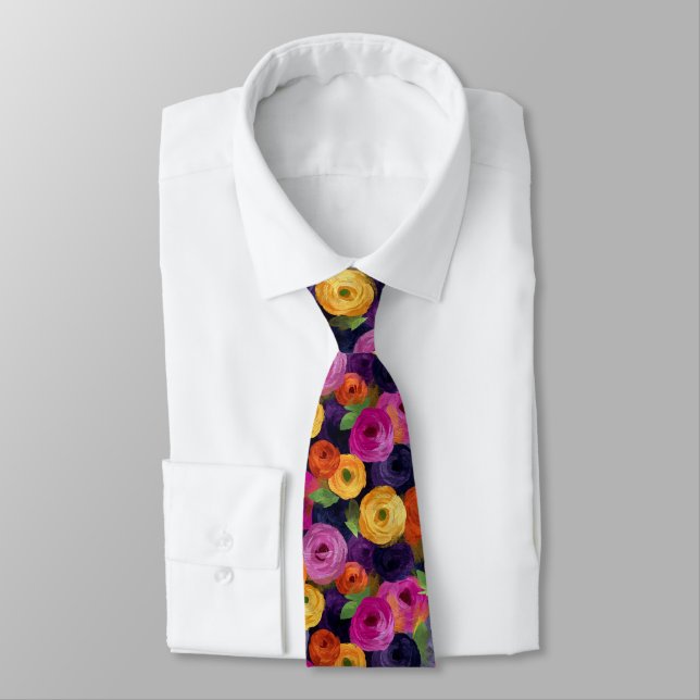 Gravata Presente de Natal Chic para Marido Ranunculus (Amarrado)
