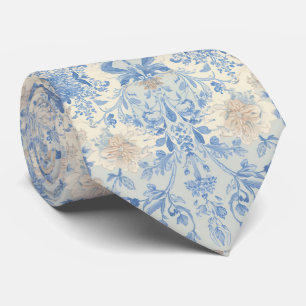 Gravata Presente de Porcelana Floral Azul Claro para Noivo