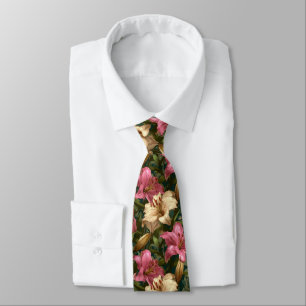 Gravata Presente Elegante para Padrinhos Lírios Floral