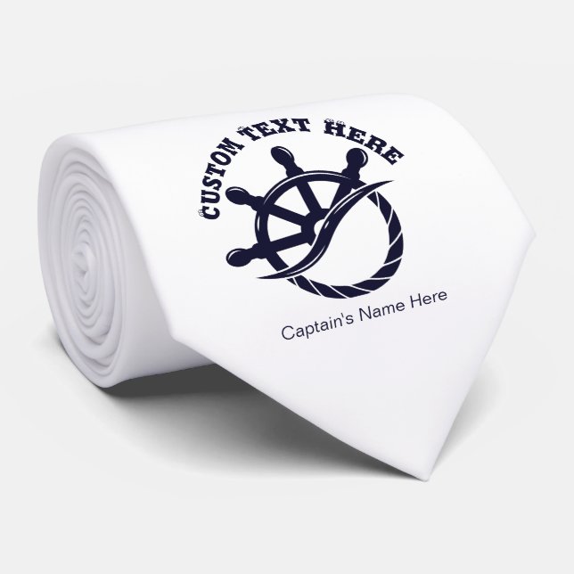 Gravata Presente Náutico de Capitão de Barco Personalizado (Rolled)