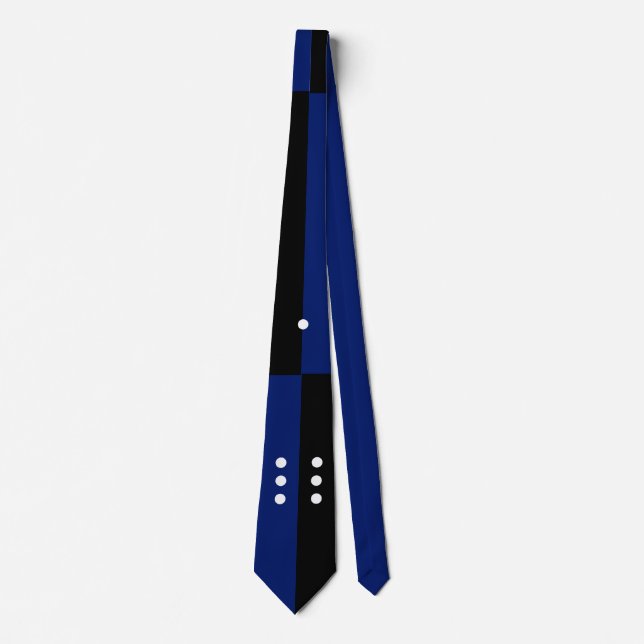 Gravata Presente para festa de solteiro com dados azul/pre (Frente)