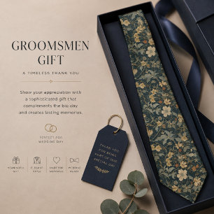 Gravata Presente para padrinhos de William Morris Floral A