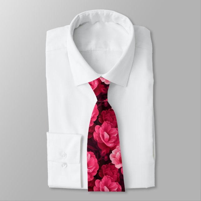 Gravata Presentes Clássicos Para Homens Flor de Rosa (Amarrado)